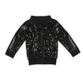 thumbnail image 1 of EnJoCho Toddler Sequins Jacket Glitter Coat Long Sleeve Zipper Tops Baby Boys Girls Party Holiday Christmas Pageant Dance Recital Costum𝖾 Sparkly Shiny Disc𝗈 Outfit, 1 of 9