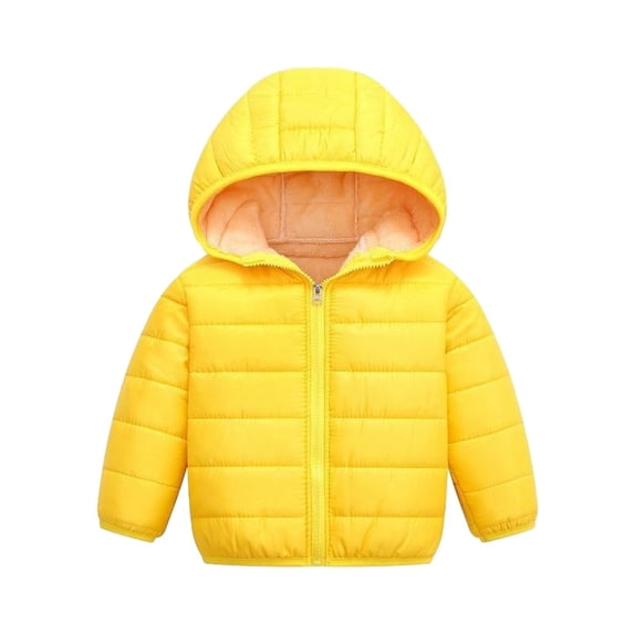 EnJoCho Toddler Soli𝖽 Hooded Zip Up Jacket, Windproof Thick Insulated Outerwear, Long Sleeve Warm Parka Windbreaker, Baby Boys Girls Winter Coat suitable for everyday layering and outdoor