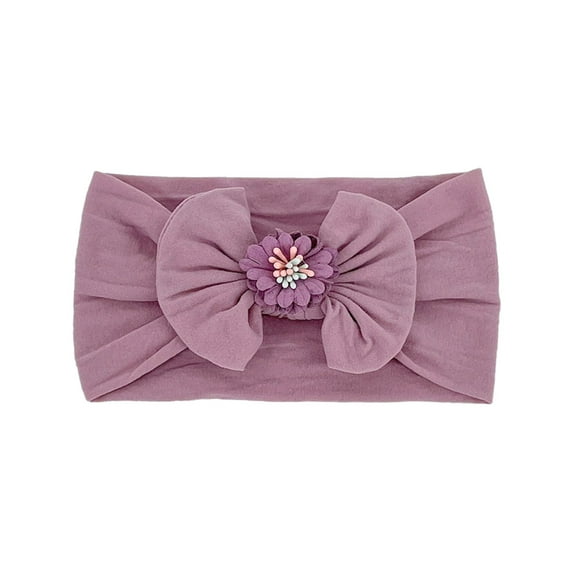 EnJoCho Toddler Solid Headwear Baby Boys Girls Stretch Floral Bow Hairband 3 Years Baby Small Kids Cute Daily Head Wear