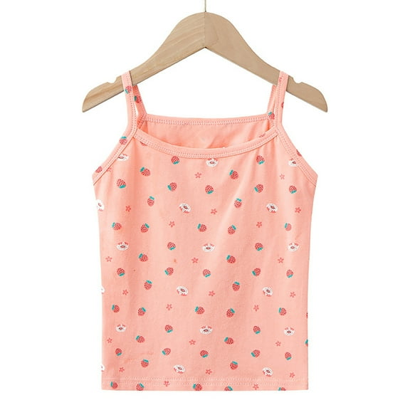EnJoCho Toddler Summer Sling Little Girls Cool Vest Pure Cotton Tops Cute Purple Bunny Floral Print Sleeveless Tops Small Children's Vest Bottom Clothes
