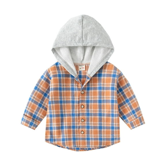 EnJoCho Toddler T Shirt Tops Little Boys Long Sleeve Spring Fall Hoodie Shirt Tops Coat Fashion Outwear For Baby Plaid