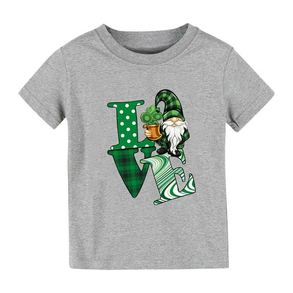 EnJoCho Toddler Wedding Blouse Kids Boys Girls St. Pat's Day Party T Shirts Unisex Kids Lover Prints Shirt Boy Girl Fashion Summer Tee Tops Summer Party Clothes
