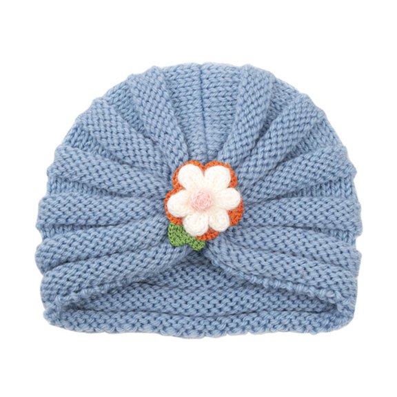 EnJoCho Toddler Winter Knit Hat with 3D Flower For Baby Girls Boys Warm Cap Hat Adorable Kids 0-24 Months Headwear Baby Small Kids Cute Daily Head Wear