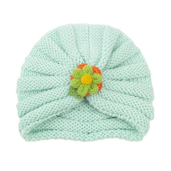EnJoCho Toddler Winter Knit Hat with 3D Flower For Baby Girls Boys Warm Cap Hat Adorable Kids 0-24 Months Headwear Baby Small Kids Cute Daily Head Wear