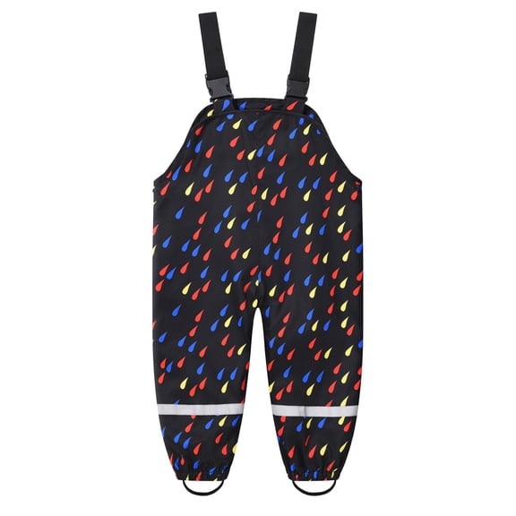 EnJoCho Toddlers Rain Bib Pants 𝖶aterproof Lightweight Mud Proof Overalls Suspenders for Boys Girls Kids Outdoor Play Rainwear Gear All Weather Protection 𝖣ungarees