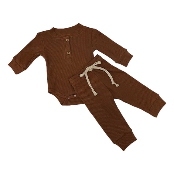 EnJoCho Track Suits Kids Toddler Boy's Knitted Long Sleeve and Pants Home Suit Children Casual Sports Wear Clothing Sets 0-6 Months