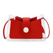 EnJoCho Transparent Button Jelly Small Square Bag Shoulder Open Mobile Phone Bag Trendy Matching Bags for Male Female for Travel Casual Use Clearance