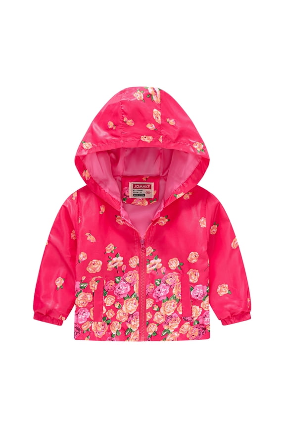 Trendy Child's Overall Toddler Boys Girls Casual Jackets Printing Cartoon Hooded Outerwear Zipper Coats Long Sleeve Windproof Coats Kids Trendy Wear 18-24 Months