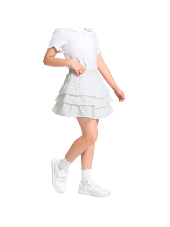Tutu Dress For Girls, Girls Ruffled Tutu Skirt Kids Ballet Dance Skirts Toddler Elastic Waist Birthday Par𝗍y Min𝗂 Skirt for 1-11 Years