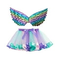thumbnail image 1 of EnJoCho Tutu Dress With Rainbow Tulle Layers And Fairy Wings For Girls Kids Ballet Tutu Skirt Puffy Skirt With Satin Bow Kids Girls Tutu Christmas Party Dance Ballet Skirt Toddler Skirt+Wing Sets, 1 of 3