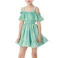 thumbnail image 1 of EnJoCho Tween Girls Off The Shoulder Birthday Party Dress Kids Wedding Formal Dresses 2025 Fashion Ruffl𝖾 Trim Princess Gown, 1 of 8