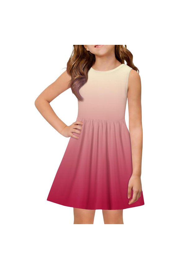 Tween Girls Summer Active Tennis Dress Sleeveless Cute Bubble Dress Kids Casual Dance Beach Tank Dress 2026 Clothes