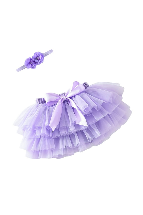 Twin Easter Outfits Toddler Baby Girls Soft Fluffy Tutu Skirt Solid Bowknot Party Carnival Mesh Tulle Tutu Skirt with Hairband Summer Teen Girls Trendy Clothing Set 7T