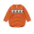 thumbnail image 1 of EnJoCho Unisex Pumpkin Face Bubble Romper - Knitted Sweater Jumpsuit Romper Playsuit for Baby Boys Girls Winter, 1 of 7