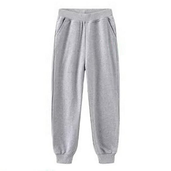 EnJoCho Unisex Cotton Sweatpants for Spring & Summer - Breathable Playdate Essentials | Medium Children's Black Casual Pants | Girls & Boys Elastic Waist Design (3-4 Years,Grey)