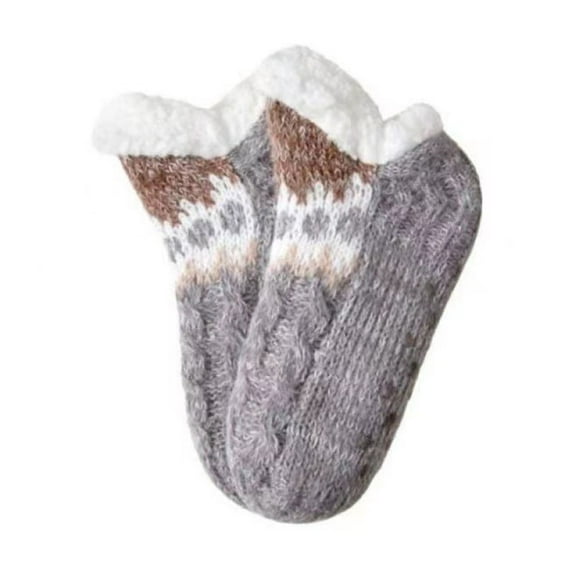 EnJoCho Winter Non Slip Knitted House Socks Women's Fluffy Fuzzy Thick Fleece Lined Soft Warm Sherpa Cozy Double Layer Slipper Socks Soft Slipper Socks With Non Slip Thickening