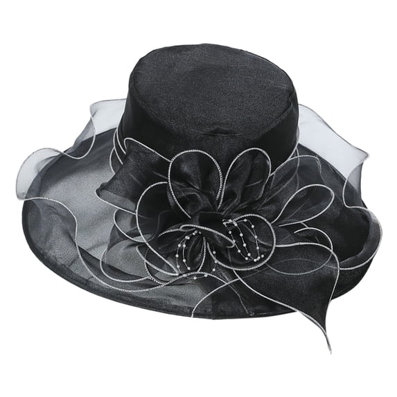 EnJoCho Women Bucket Hat Women's Vintage Floral Mesh Sun Hat Beach Sun Hat With Sun Wedding Dress Hat