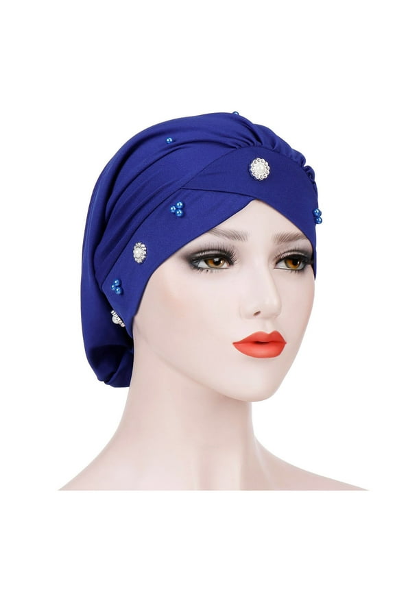 Headwear for Women Beanie Forehead Small Daisy Beaded Turban Hat Night Hat Chemotherapy Hat Baotou Hat