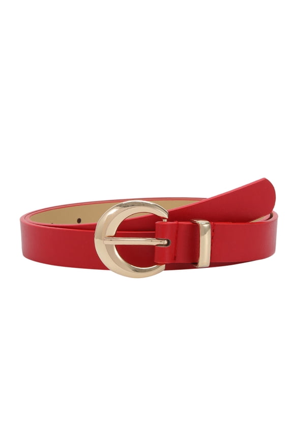 Women Faux Leather Belt Fashion Waist Belt for Pants Jean Ladies Western Thin Belt with Gold Buckle Women Faux Leather Waist Belt For Ladies Leather Waist Belt with Gold Buckle