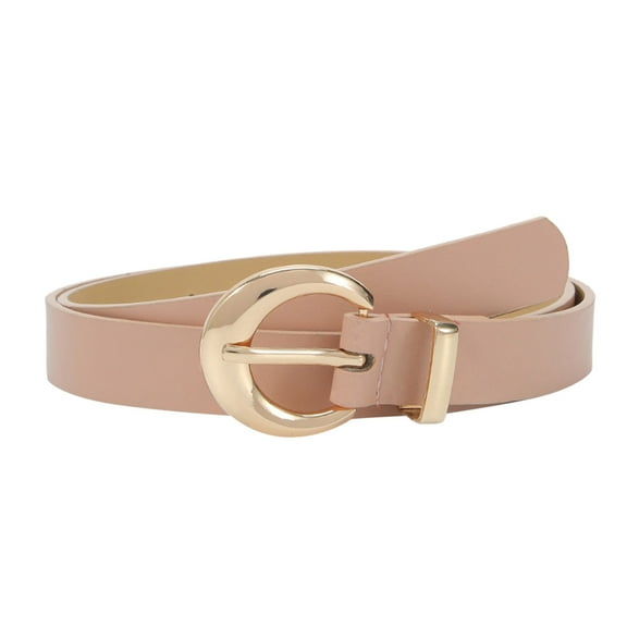 EnJoCho Women Faux Leather Belt Fashion Waist Belt for Pants Jean Ladies Western Thin Belt with Gold Buckle Women Faux Leather Waist Belt For Ladies Leather Waist Belt with Gold Buckle