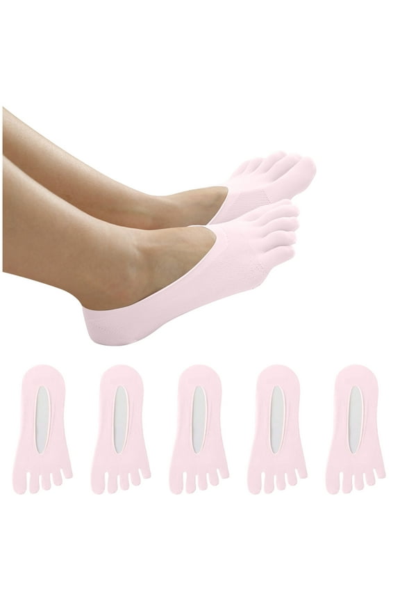 Women Five Toes Socks, Socks for Bunion No Show Low Cut Five Finger Orthopedic Compression Socks For Women Anti-skid Anti-friction Mesh Breathable Socks