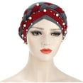 thumbnail image 1 of EnJoCho Women Foldable Cap Pleated Head Wraps Scarf Turban Chemo Caps for Cancer Patient, Cancer Headwear, 1 of 5