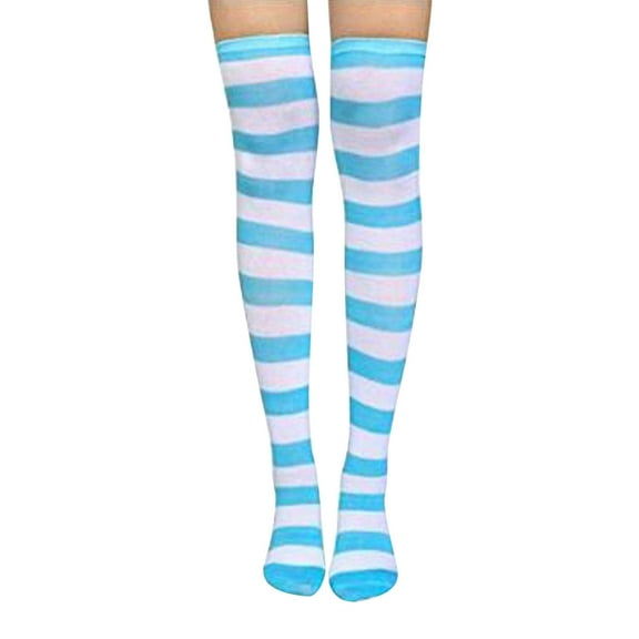 EnJoCho Women Knee High Socks Striped Women's Long Socks Harajuku Thigh High Socks For Girls Plus Size Stockings Striped Knee High Socks For Ladies