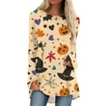 thumbnail image 1 of EnJoCho Women Loose Tops Long Sleeve Shirts for Women Fall Stylish Crew Neck Womens Blouses Tunic Lightweight Plus Size Graphic Tees for Hallowe-en Casual Plus Size Trendy Active Wear Tops, 1 of 5