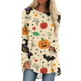 thumbnail image 1 of EnJoCho Women Loose Tops Long Sleeve Shirts for Women Fall Stylish Crew Neck Womens Blouses Tunic Lightweight Plus Size Graphic Tees for Hallowe-en Casual Plus Size Trendy Active Wear Tops, 1 of 5
