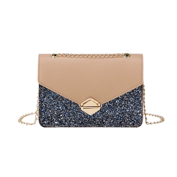 EnJoCho Women Messenger Bag New Pattern Sequin Dinner Small Square Bag Color Matching Fashion Chain Shoulder Bag Casual Matching Trendy Bags for Men Women Clearance