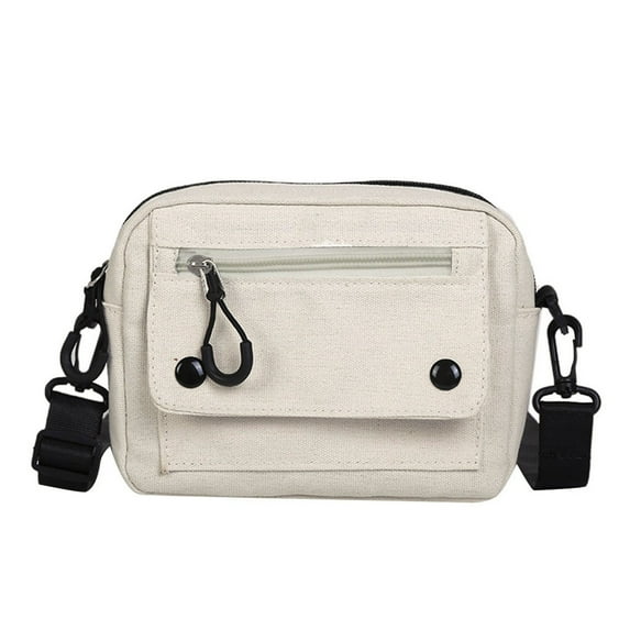 EnJoCho Women Pure Color Casual Tote Outdoor Bag Canvas Handbag Zipper Shoulder Bag Trendy Matching Crossbody Bags for Male Female for Travel Casual Use