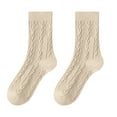 thumbnail image 1 of EnJoCho Women'S Fashion Mid-Calf Breathable Socks Thick Socks Children's Mid Tube Socks In Autumn And Winter Solid Cotton Socks Boneless Thickened Dough Stockings Women's Cotton Socks In Winter, 1 of 3