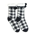 thumbnail image 1 of EnJoCho Women'S Thickened Fleece Lined Socks Autumn Winter Christmas Black Red Plaid Pattern Plush Insulation Anti Slip Floor Socks Ladies Winter Thick Fleece Socks, 1 of 6
