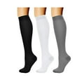 thumbnail image 1 of EnJoCho Women'S Thigh High Stockings Female Long Tube Socks Female High Tube Socks Spring And Winter Classic Color Thin Stripe Women's Socks Tn The Cotton 3 Pairs, 1 of 2