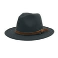 thumbnail image 1 of EnJoCho Women Sport Hat Windfall Men Vintage Wide Brim Fedora Hat With Belt Buckle Outdoor Holidays Caps, 1 of 4