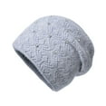 thumbnail image 1 of EnJoCho Women Warm Wool Hat Fashion Winter Cold Proof Hat Ear Protection Knitted Pullover Hat Matching Striped Knit Winter Hat Women'S Modern Ribbed Knit Slouchy Hat Ladies Versatile Slouchy Knit Hat, 1 of 2