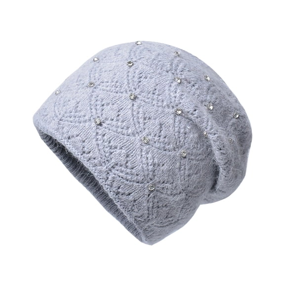 EnJoCho Women Warm Wool Hat Fashion Winter Cold Proof Hat Ear Protection Knitted Pullover Hat Matching Striped Knit Winter Hat Women'S Modern Ribbed Knit Slouchy Hat Ladies Versatile Slouchy Knit Hat