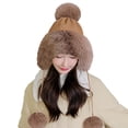 thumbnail image 1 of EnJoCho Women's Fashion Winter Hat Plush And Thicken Fashion Custom Warm Hats Wool Cap Hat Unisex Knit Beanie Cap Unisex Winter Knit Beanie With Added Insulation, 1 of 5