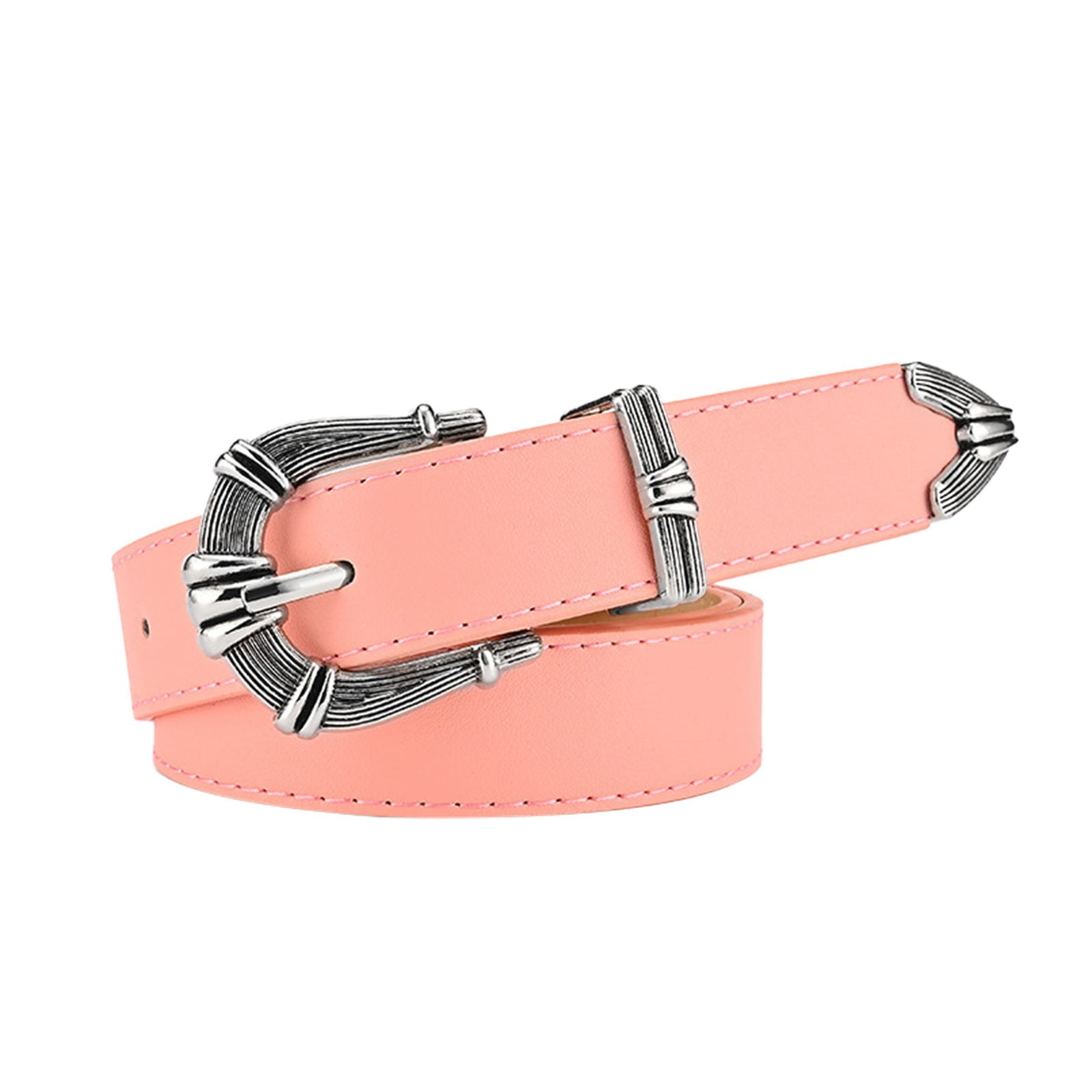 Women\'s Synthetic Leather Waist Belt with Silver Gold Buckle for Jeans & Dress EnJoCho Women main image 3