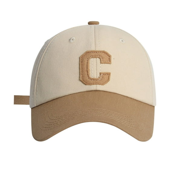 EnJoCho Women's Hair Cover Spring/Summer Big Headed Soft Top C Letter Colored Duck Tongue Hat Baseball Hat