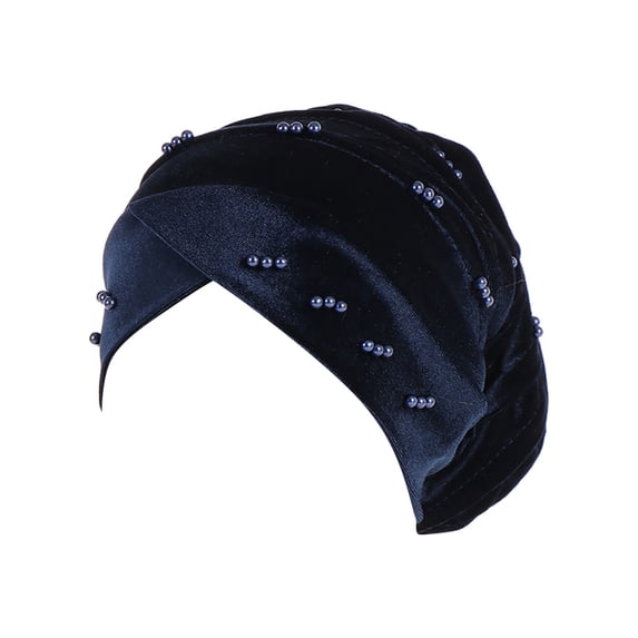 EnJoCho Women's Headwraps Women's Eid Al Fitr Folding Pile Hat Pearl Headband Hat Headband Non Slip Turban
