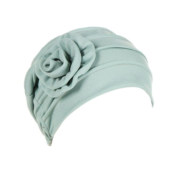 EnJoCho Women's Soft Monochrome Side Applique Flower Hijab Hat Baotou Hat Cancer Headscarf Headwraps Headwear Hair Cover Hat