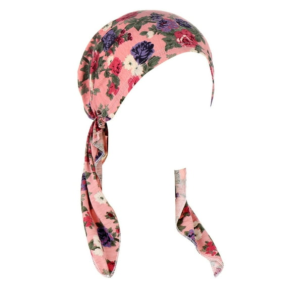 EnJoCho Womens Summer Cotton Floral Printed Elastic Headgear Cotton Curved Headgear Hair Turban For Sleeping for Girls