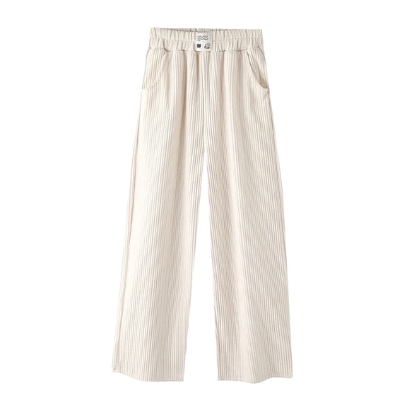 EnJoCho Youth Girls Corduroy Bell Bottom Pants Ribbed Elastic High Waist Plain Joggers Trendy Slim Fit School Trousers Kids Casual Flare Bottoms