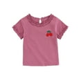 thumbnail image 1 of EnJoCho Youth Kids Outdoor Tops Summer Baby Kids Girls short Sleeve Print T-shirt Tops Child Casual Blouse Trendy Comfort Tee Tops 6-12 Months, 1 of 4