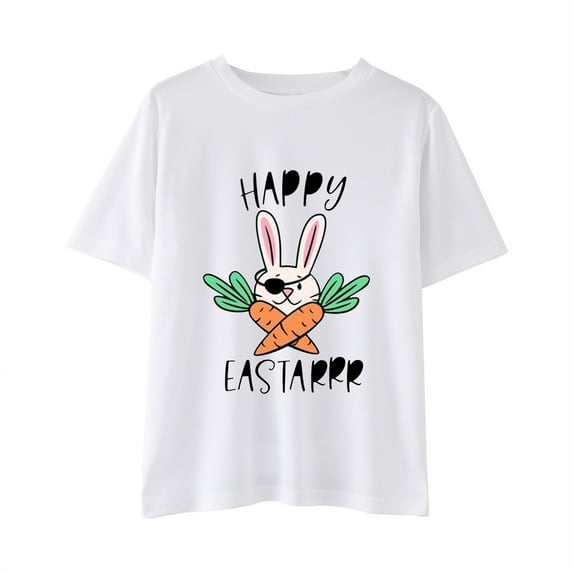 EnJoCho Little Boys Vibrant Graphic Tee Boys Trendy Tee Easter Day Prints Shirts Toddler Girls Boys Short Sleeve Bunny T Shirt Kids Girls Tee Tops