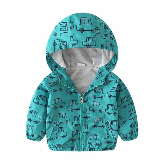 EnJoCho oddler Baby Boys Girls Hooded Jacket Windbreaker Lightweight Dinosaur Print Coat Autumn Long Sleeve Windproof Outwear