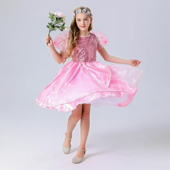 EnJoCho 𝖲parkle Ballet Tutu Dress with Sequined Bodice & Tulle Petticoat Puffy Yarn 𝖳rail Princess Pageant Dress Recital Ready Flower Girl Maxi Dress