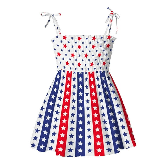 EnJoCho toddler 4th of July Dress Baby Kids Girls forth Of July Independence Day Beach Dresses Clothes Baby Kids Summer Party Dresses 4-5 Years