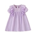 thumbnail image 1 of EnJoCho toddler Dress Kids Girls Solid Cotton Linen Sleeveless Beach Straps Dress Ruffles Princess Dresses Clothes Little & Big Children Summer Fashion Party Dresses 18-24 Months, 1 of 6